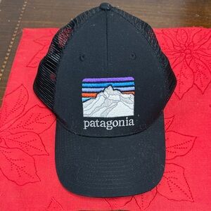 Patagonia Black Mesh Cap with Mountain Design